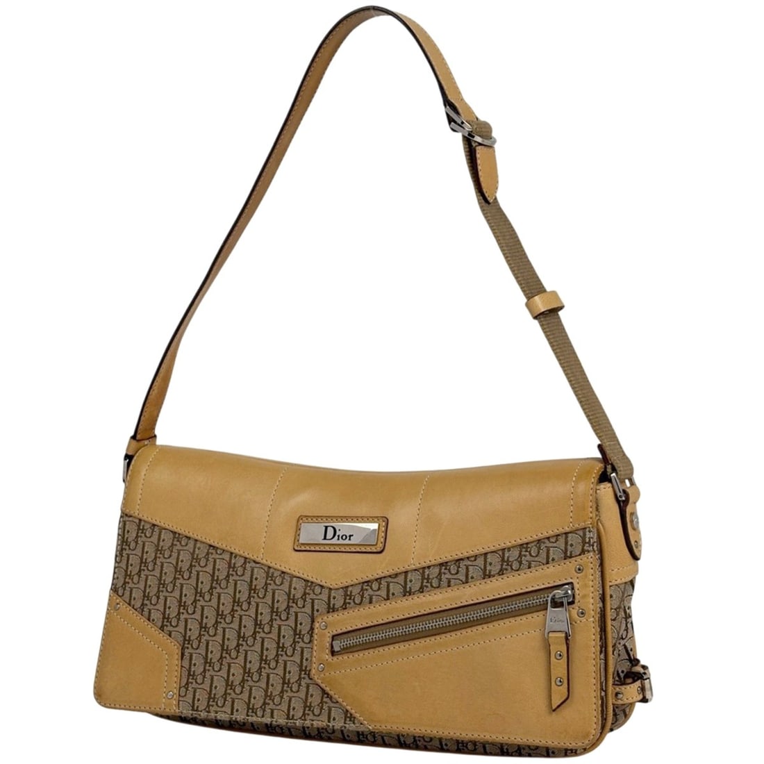 Christian Dior Trotter Print Shoulder Bag/Handbag with Logo, Canvas, Brown/Beige, Women's: --- Catalog ---Category: SizeSize (HxWxD): 15cm x 29cm x 5cm / 5.9'' x 11.41'' x 1.96''Category: DesignType: Handbag, Shoulder bagColor: Beige, BrownGender: WomenMaterial: Trotter , Canvas , Leather C