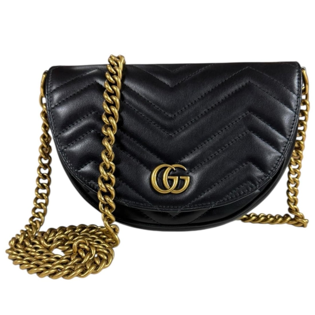 Gucci GG Marmont Shoulder Bag, Leather 746431, Black, Women's, Pre-owned Chain: --- Catalog ---Category: SizeSize (HxWxD): 14cm x 20.5cm x 4cm / 5.51'' x 8.07'' x 1.57''Category: DesignType: Shoulder bagColor: BlackGender: WomenMaterial: Leather Category: GeneralMPN: 746431Brand: