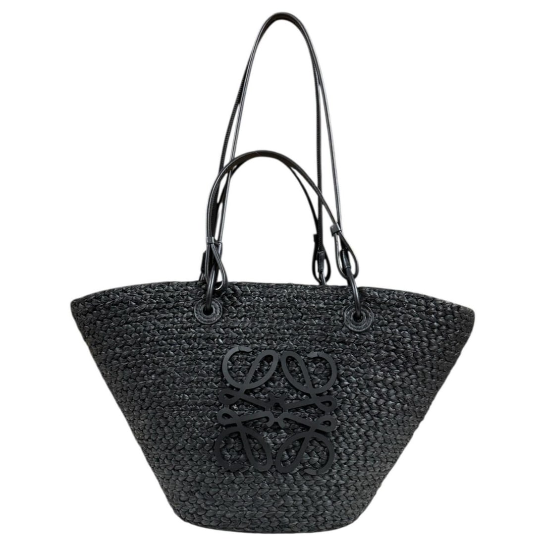 Loewe Anagram Basket Bag Shoulder Raffia Black Women's LOEWE Pre-owned 2-Way: --- Catalog ---Category: SizeSize (HxWxD): 26cm x 43cm x 15cm / 10.23'' x 16.92'' x 5.9''Category: DesignType: Shoulder bagColor: BlackGender: WomenMaterial: Raffia , Leather Category: GeneralBrand: L