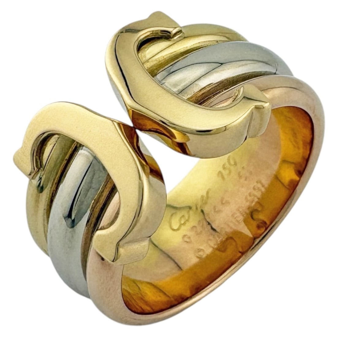 Cartier 2C Ring, 18k Gold, Women's, Pre-owned (1 of 12)