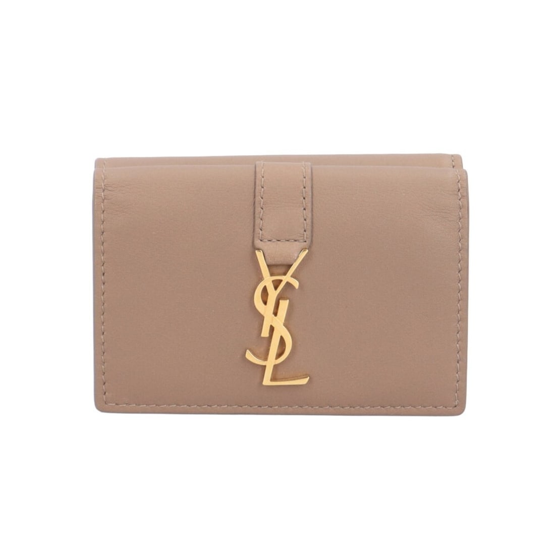 Saint Laurent Tri-fold Wallet, Leather 602974, Women's, Pre-owned: --- Catalog ---Category: SizeSize (HxWxD): 6.5cm x 9cm x 3.5cm / 2.55'' x 3.54'' x 1.37''Category: DesignType: Wallet (tri-fold)Color: BeigeGender: WomenMaterial: Leather Category: GeneralMPN: 602974B