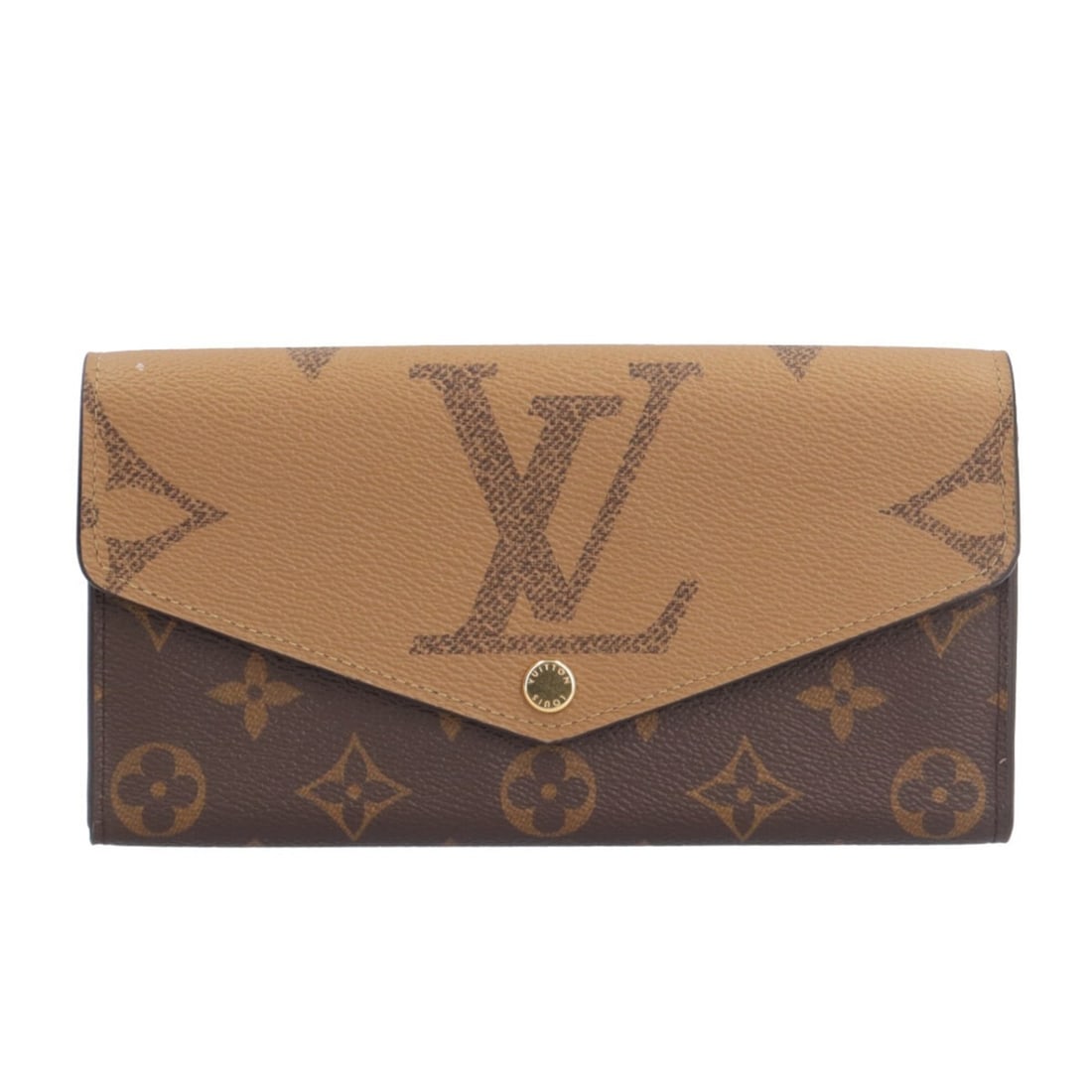 Pre-owned Louis Vuitton Portefeuille Sarah Monogram Giant Long Wallet, Reverse M80726, Men's/Women's: --- Catalog ---Category: SizeSize (HxWxD): 10.5cm x 19cm x 3cm / 4.13'' x 7.48'' x 1.18''Category: DesignType: Long wallet (bi-fold)Color: BrownGender: Men,WomenMaterial: Monogram Reverse Category: Ge