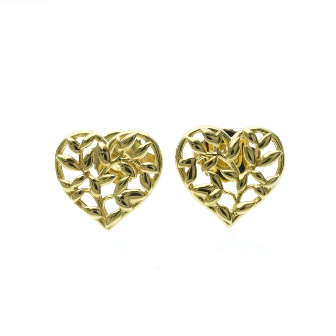Tiffany Olive Leaf Heart Earrings No Stone Yellow Gold (18K) Stud Earrings Gold: --- Catalog ---Category: SizeWeight: 2g / 0.07oz.Size (HxWxD): 10.50mm x 11.00mm / 0.41'' x 0.43''Category: DesignType: Stud earringsColor: GoldMetal: GoldStone: No StoneStyle: FashionGender: Men,Wome