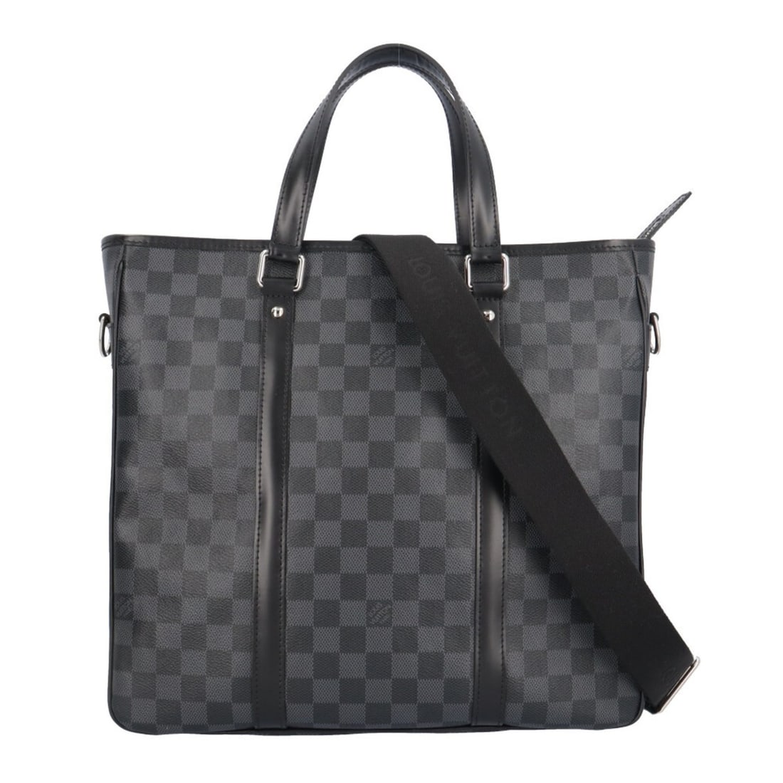 Louis Vuitton Tadao PM Damier Graphite Tote Bag, Canvas N41259, Black, Men's, Pre-owned, 2-Way: --- Catalog ---Category: SizeWeight: 1.11kg / 2.44lb.Size (HxWxD): 33cm x 36cm x 9.5cm / 12.99'' x 14.17'' x 3.74''Strap Length: 110cm - 163cm / 43.3'' - 64.17''Handle Length: 39cm / 15.35''Category: