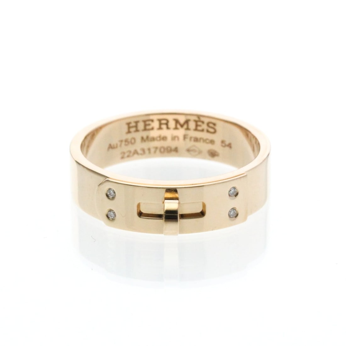 Hermes Kelly 4-Piece Diamond Ring Pink Gold (18K) Fashion Diamond Band Ring Pink Gold (1 of 12)