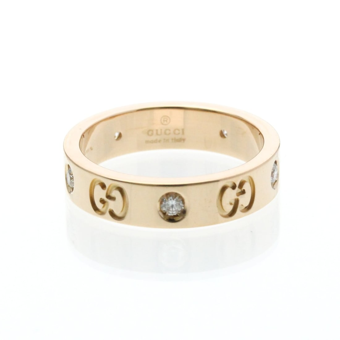 Gucci Icon Diamond Ring Pink Gold (18K) Fashion Diamond Band Ring Pink Gold (1 of 10)