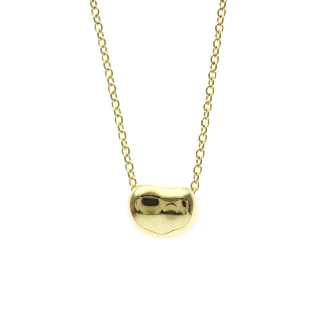 Tiffany Bean Yellow Gold (18K) No Stone Men,Women Fashion Pendant Necklace (Gold) (1 of 14)