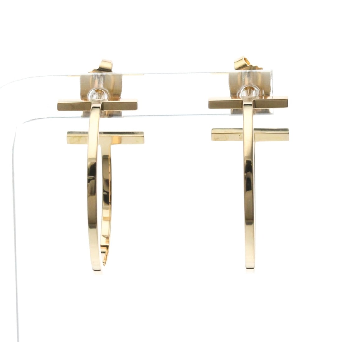 Tiffany Tiffany T Hoop Earrings No Stone Pink Gold (18K) Half Hoop Earrings Pink Gold: --- Catalog ---Category: SizeWeight: 4.6g / 0.16oz.Size (HxWxD): 23.00mm x 10.50mm / 0.91'' x 0.41''Category: DesignType: Half hoop earringsColor: Pink goldMetal: GoldStone: No StoneStyle: FashionGend