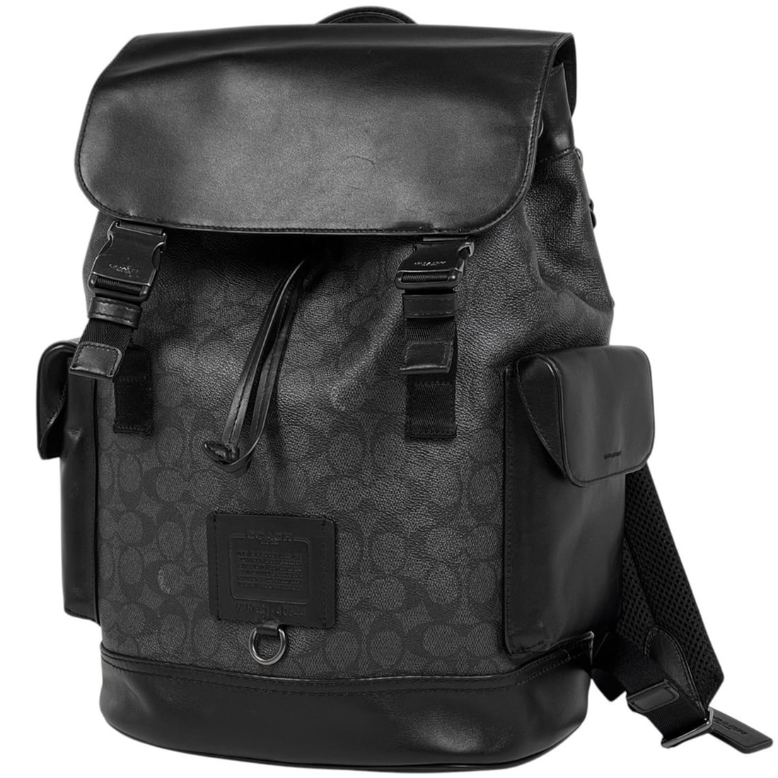 Coach Signature Rucksack/Daypack in Coated Canvas, Black, 40344, Men's: --- Catalog ---Category: SizeSize (HxWxD): 41.5cm x 28.5cm x 15cm / 16.33'' x 11.22'' x 5.9''Category: DesignType: BackpackColor: BlackGender: MenMaterial: Signature line , Coated canvas , Leather Cat