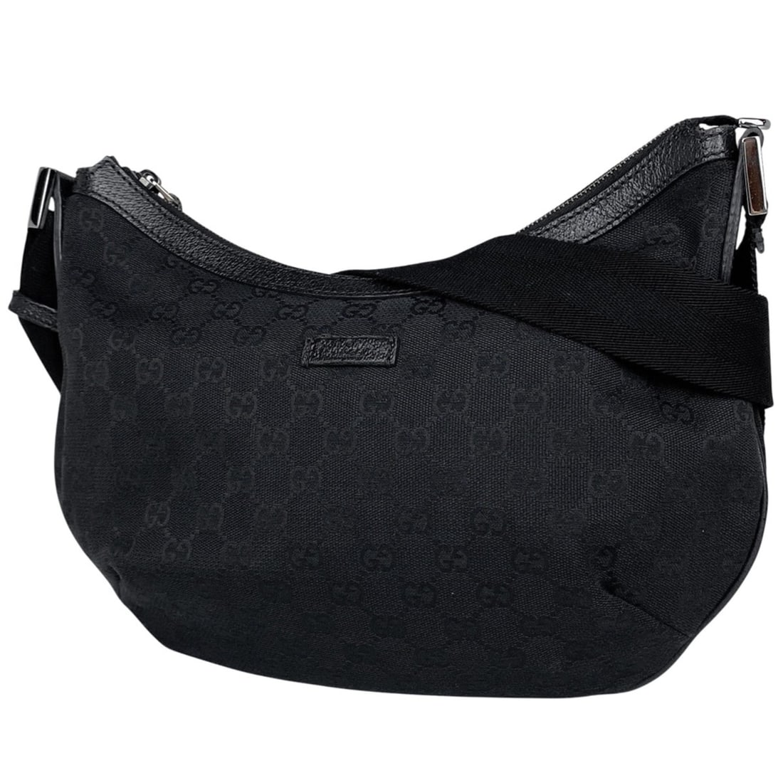 Gucci GG pattern shoulder bag in black canvas, 181092, for women (1 of 9)