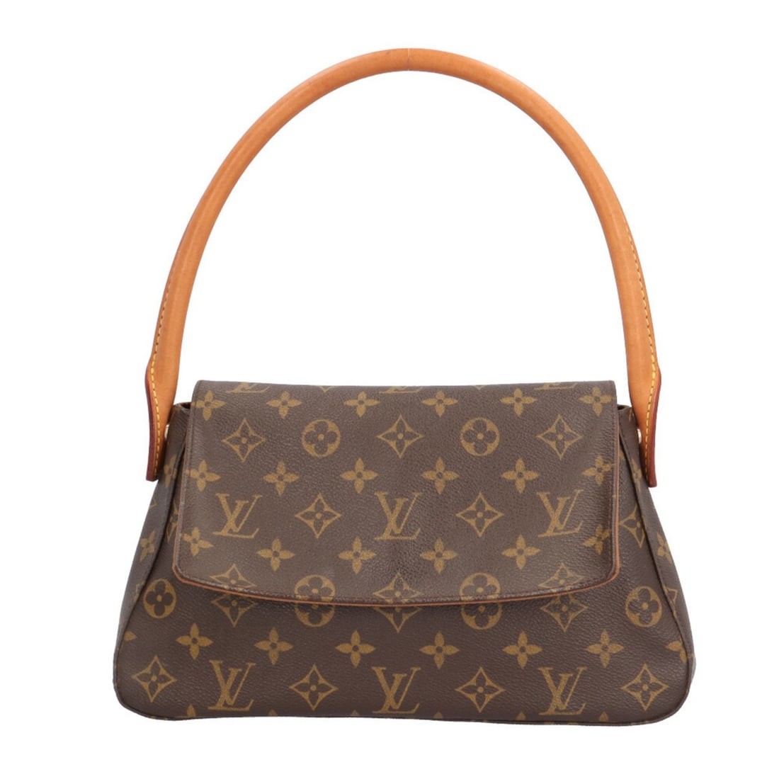 Pre-owned Louis Vuitton Mini Looping Monogram Shoulder Bag in Canvas M51147, Brown, Women's (1 of 10)