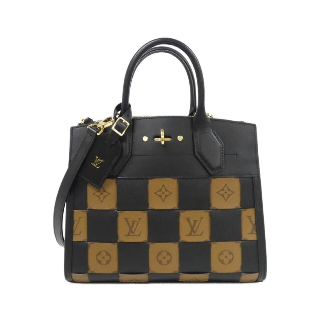 Louis Vuitton City Steamer PM M53252 Handbag: --- Catalog ---Category: SizeSize (HxWxD): 23cm x 26cm x 13cm / 9.05'' x 10.23'' x 5.11''Category: DesignType: HandbagColor: BlackGender: WomenMaterial: Leather , Coated canvas Hardware Color: GoldLea