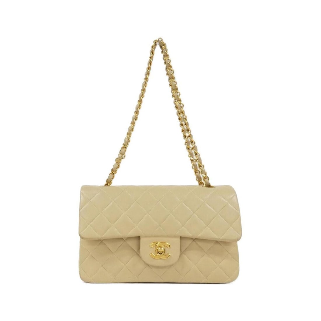 Chanel 1113 Shoulder Bag: --- Catalog ---Category: SizeSize (HxWxD): 14cm x 23cm x 6cm / 5.51'' x 9.05'' x 2.36''Category: DesignType: Shoulder bagColor: Light beigeGender: WomenMaterial: Leather Hardware Color: