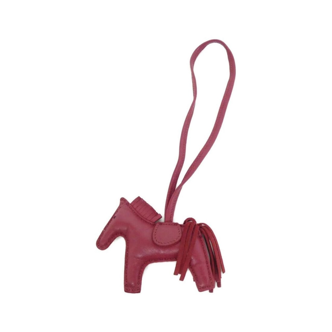 Hermes Hermès Rodeo Accessories Handbag Charm PM 064929CA: --- Catalog ---Category: SizeChain Length: 350.00mm / 13.78''Size (HxWxD): 75.00mm x 85.00mm / 2.95'' x 3.35''Category: DesignType: Handbag charmColor: Red color, RubyGender: Women,MenMaterial: