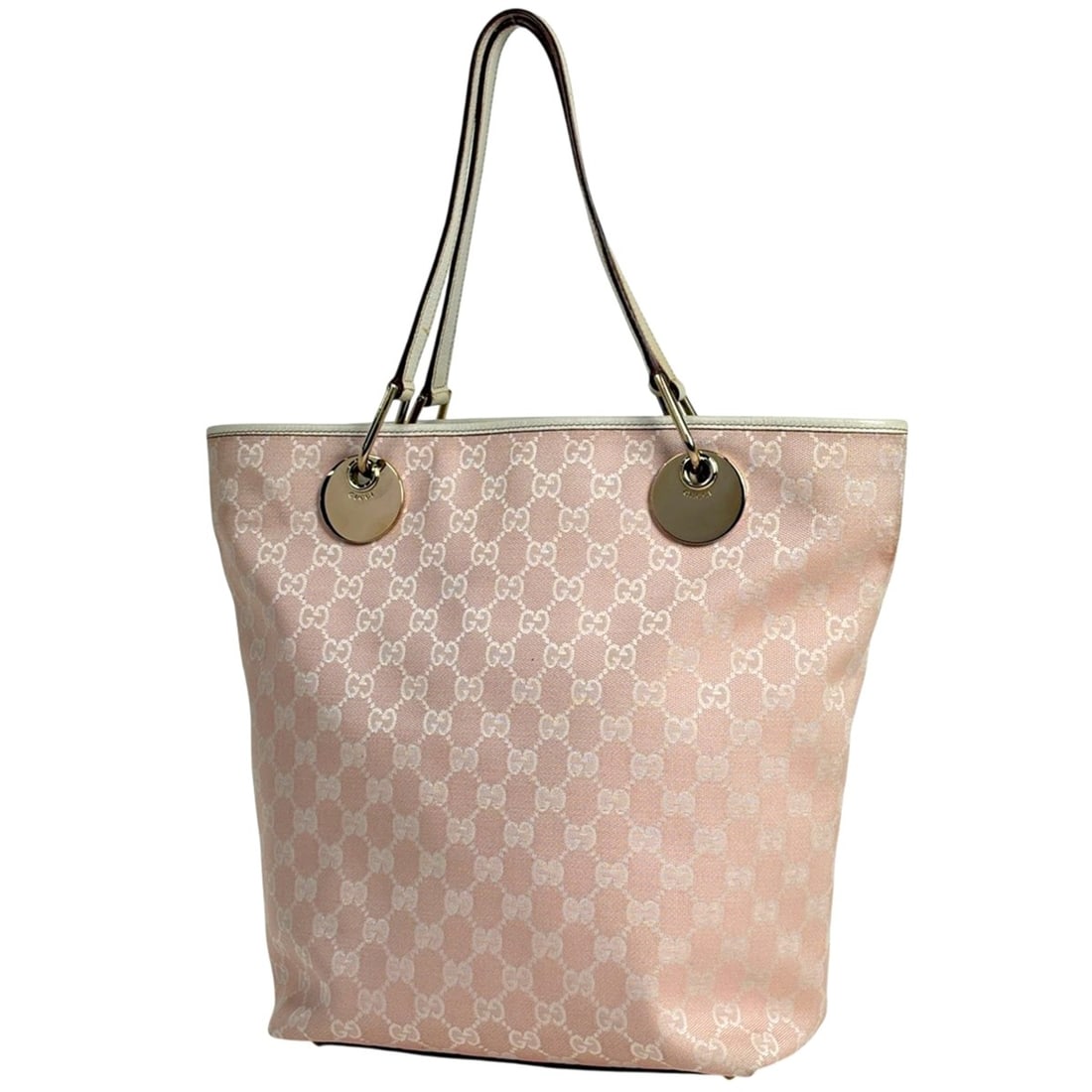 Gucci GG Print Tote Bag, Handbag, Canvas, Pink, 120836, Women's: --- Catalog ---Category: SizeSize (HxWxD): 31cm x 24.5cm x 12cm / 12.2'' x 9.64'' x 4.72''Category: DesignType: Handbag, Tote bagColor: PinkGender: WomenMaterial: GG canvas , Leather Category: General