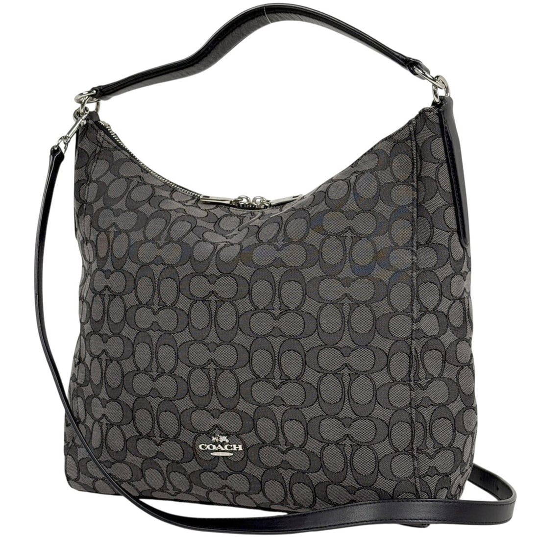 Coach Signature Tote Bag, 2-Way Shoulder Canvas, Gray, F58327, Women's: --- Catalog ---Category: SizeSize (HxWxD): 32cm x 30.5cm x 13cm / 12.59'' x 12'' x 5.11''Category: DesignType: Shoulder bag, Tote bagColor: GrayGender: WomenMaterial: Canvas , Leather Category: Genera