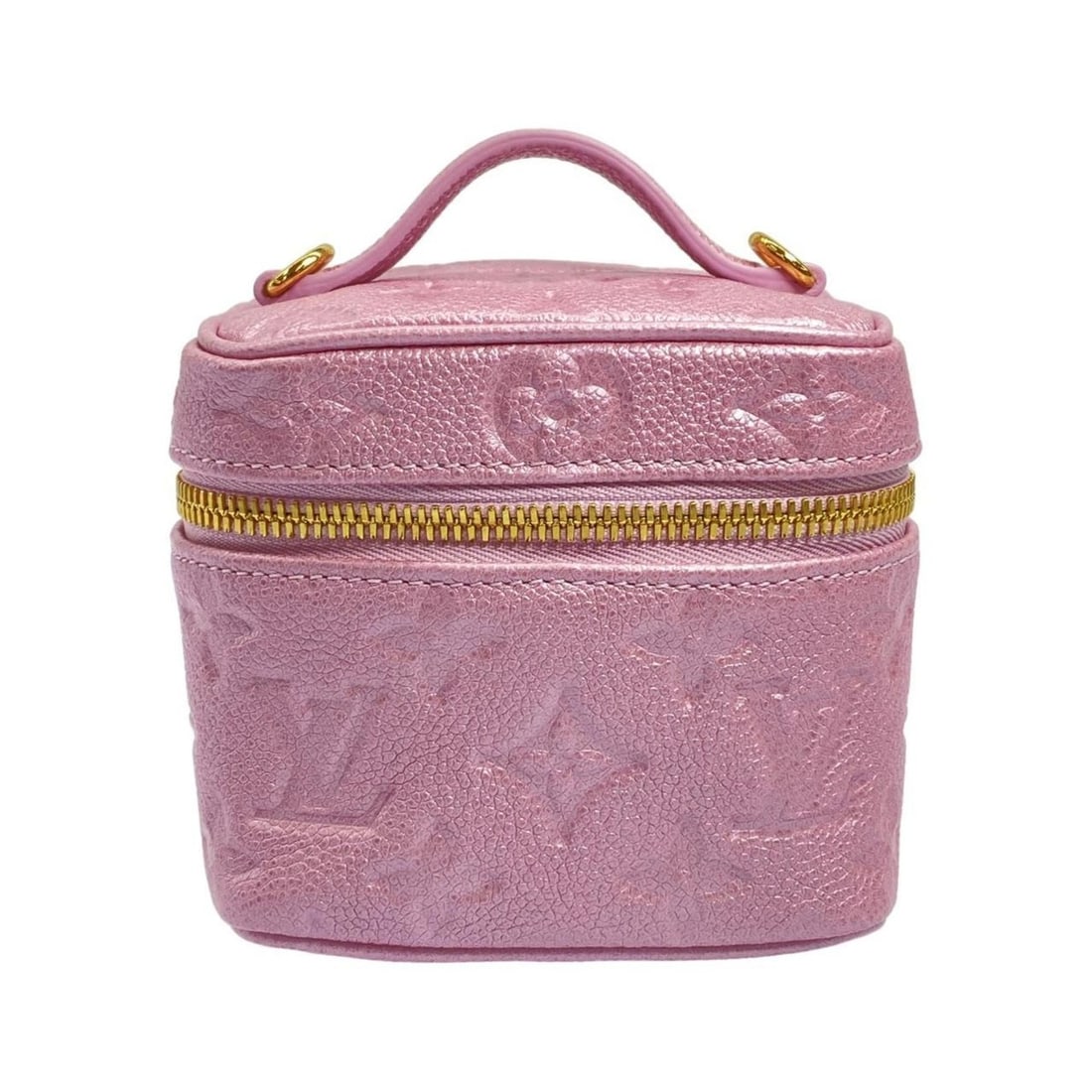 Louis Vuitton Monogram Empreinte Micro Vanity Accessory Pouch M82168: --- Catalog ---Category: SizeSize (HxWxD): 12cm x 10cm x 8cm / 4.72'' x 3.93'' x 3.14''Category: DesignType: PouchColor: PurpleGender: Men,WomenMaterial: Leather Hardware Color: GoldLeather/Fur Type: