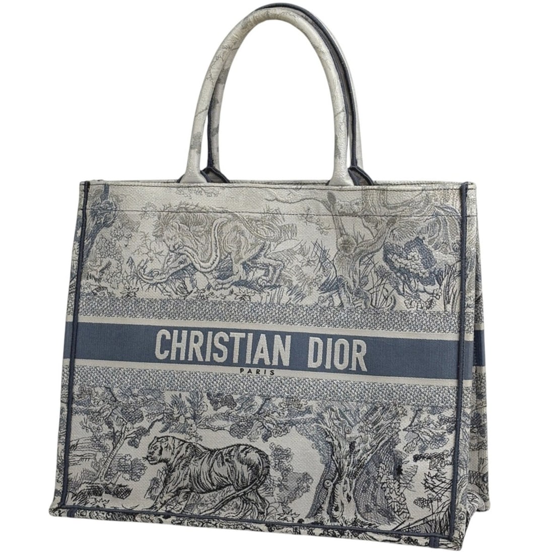 Christian Dior Book Tote Bag, Large, Reverse Toile de Jouy Embroidery, Canvas, Gray, White, Women's: --- Catalog ---Category: SizeSize (HxWxD): 34cm x 41.5cm x 16cm / 13.38'' x 16.33'' x 6.29''Category: DesignType: Tote bagColor: Gray, WhiteGender: WomenMaterial: Canvas Category: GeneralBrand: Christ
