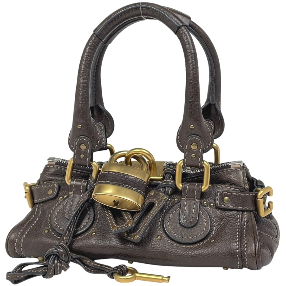 Chloé Chloe Paddington handbag, brown leather, for women.: --- Catalog ---Category: SizeSize (HxWxD): 11cm x 28cm x 15cm / 4.33'' x 11.02'' x 5.9''Category: DesignType: HandbagColor: BrownGender: WomenMaterial: Leather Category: GeneralLine: PaddingtonBrand: