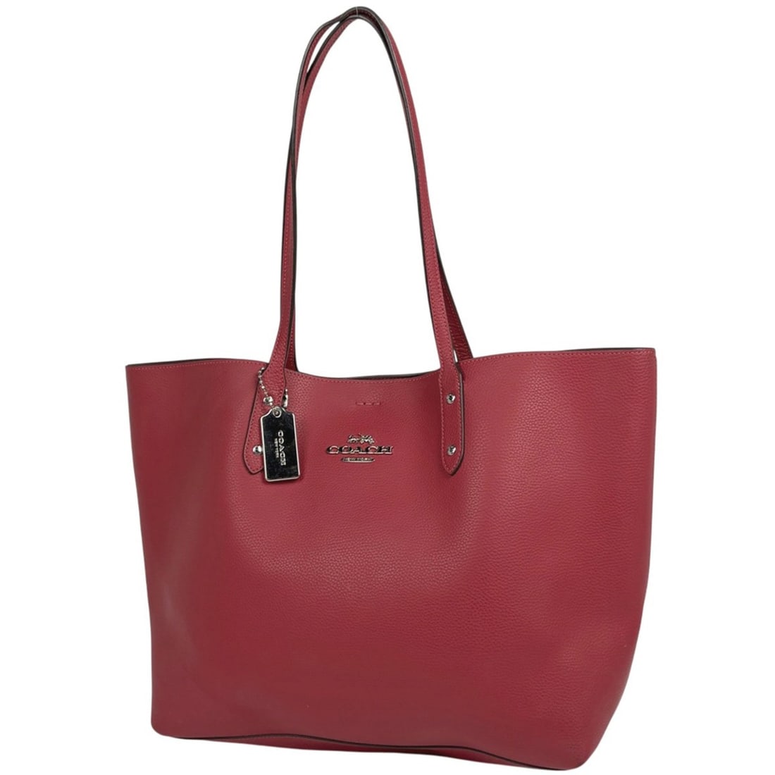 Coach logo tote bag, shoulder leather, red, F72673, women's: --- Catalog ---Category: SizeSize (HxWxD): 28cm x 33cm x 15cm / 11.02'' x 12.99'' x 5.9''Category: DesignType: Tote bagColor: Red colorGender: WomenMaterial: Leather Category: GeneralBrand: Coach--- I