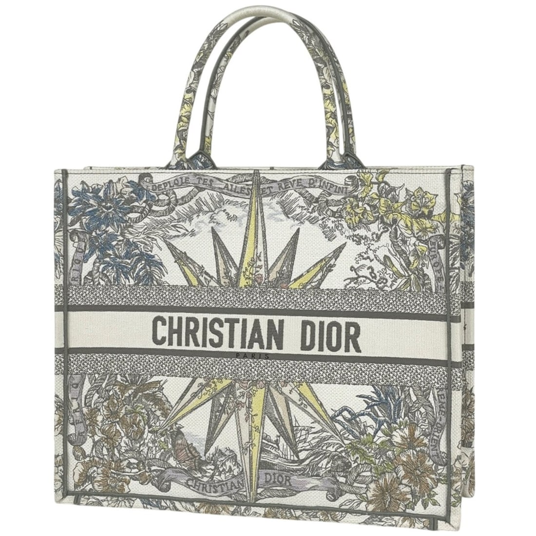 Christian Dior Book Tote Large Embroidered Canvas Bag in White and Multicolor for Women: --- Catalog ---Category: SizeSize (HxWxD): 35cm x 42cm x 17cm / 13.77'' x 16.53'' x 6.69''Category: DesignType: Tote bagColor: Multi-color, WhiteGender: WomenMaterial: Canvas Category: GeneralBrand: C