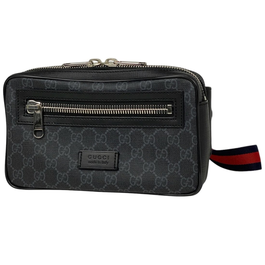 Gucci GG print waist bag, belt Sherry Line Web body Supreme, black, 474293, men's: --- Catalog ---Category: SizeSize (HxWxD): 14cm x 24cm x 5.5cm / 5.51'' x 9.44'' x 2.16''Category: DesignType: Fanny packColor: BlackGender: MenMaterial: GG Supreme Category: GeneralBrand: Gucci--- It