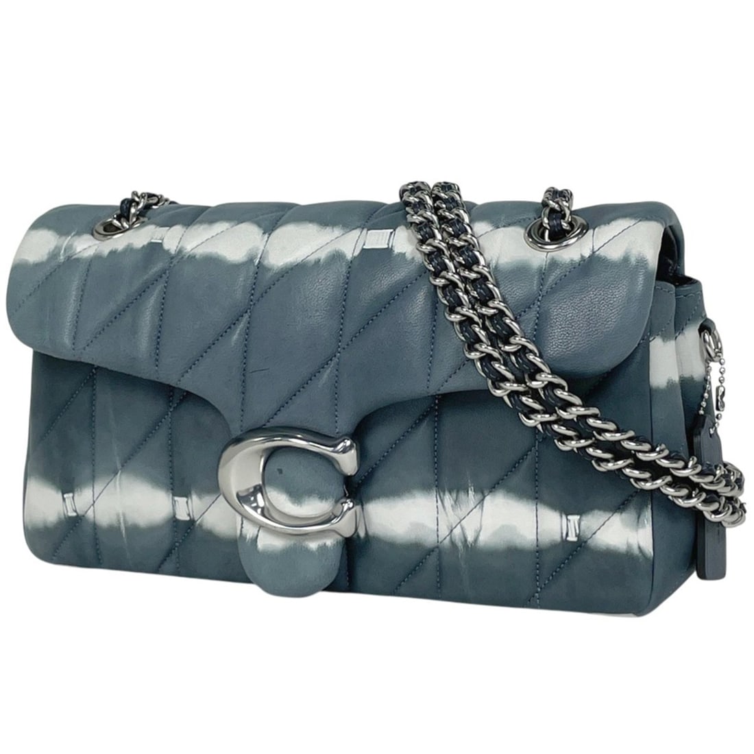 Coach Tabby Shoulder Bag, Size 26, Chain Quilted Leather, Blue and White, CU083, Women's: --- Catalog ---Category: SizeSize (HxWxD): 14cm x 26cm x 8cm / 5.51'' x 10.23'' x 3.14''Category: DesignType: Shoulder bagColor: Blue, WhiteGender: WomenMaterial: Leather Category: GeneralBrand: Coach