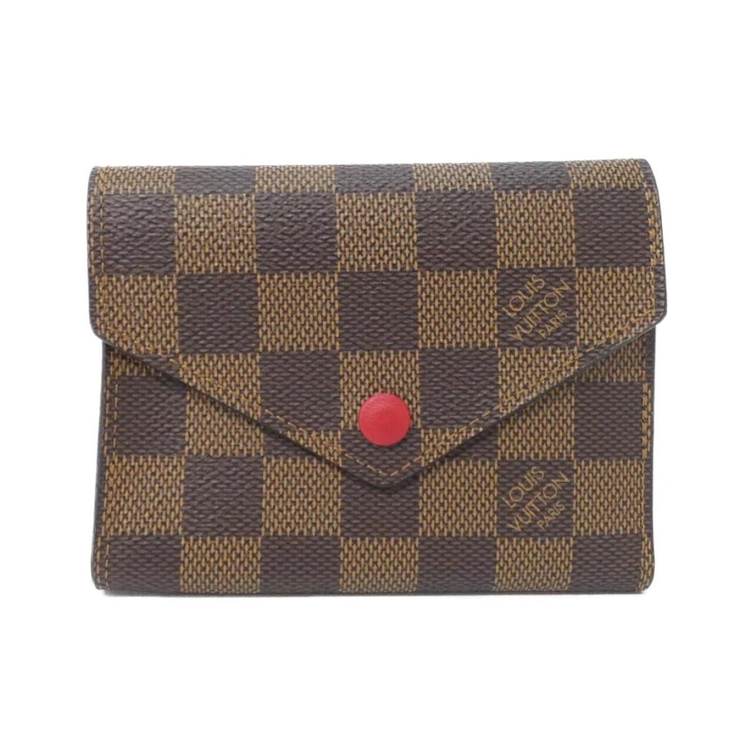 Louis Vuitton Damier Portefeuille Victorine N41659 Wallet: --- Catalog ---Category: SizeSize (HxWxD): 9cm x 12cm x 1.5cm / 3.54'' x 4.72'' x 0.59''Category: DesignType: Wallet (tri-fold)Color: Ebene, RougeGender: WomenMaterial: Coated canvas Category: General