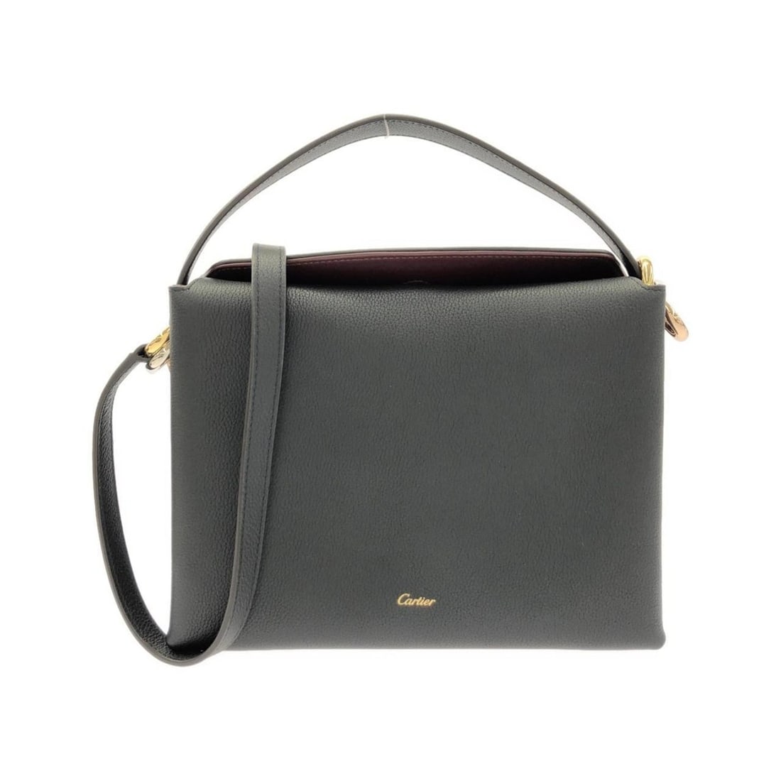 Cartier TRINITY L1002476 handbag: --- Catalog ---Category: SizeSize (HxWxD): 18.5cm x 24cm x 4cm / 7.28'' x 9.44'' x 1.57''Category: DesignType: HandbagColor: BlackGender: Women,MenMaterial: Leather Leather/Fur Type: CalfskinCategory: