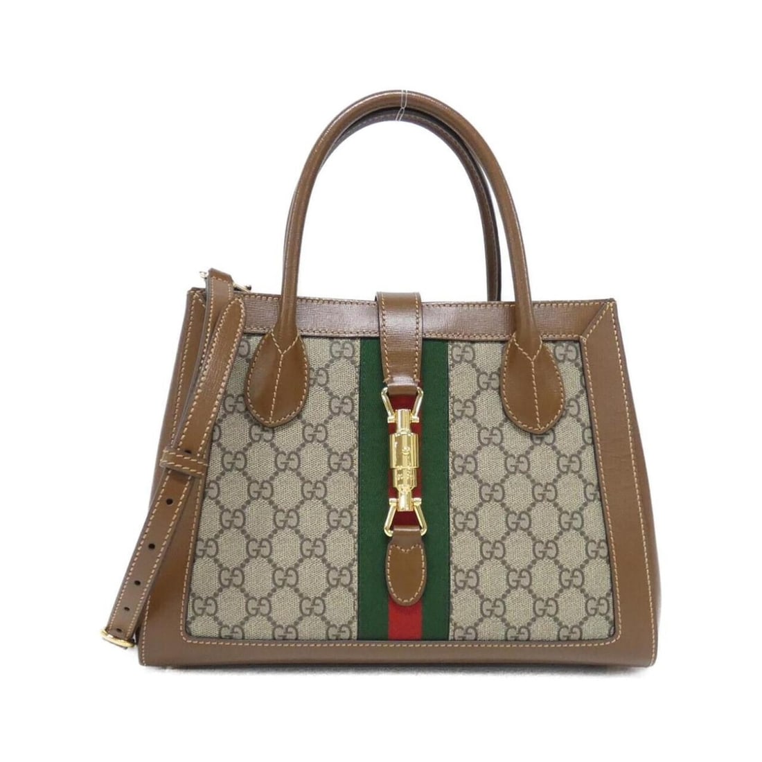 Gucci JACKIE 1961 649016 HUHHG handbag: --- Catalog ---Category: SizeSize (HxWxD): 22cm x 30cm x 11cm / 8.66'' x 11.81'' x 4.33''Category: DesignType: HandbagColor: Beige, BrownGender: WomenMaterial: GG Supreme Hardware Color: