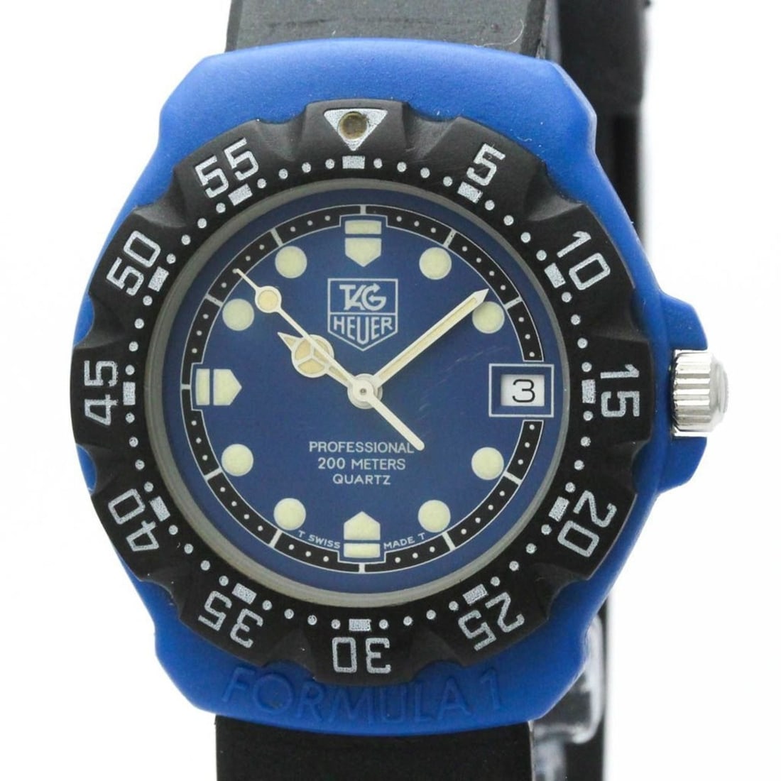 TAG HEUER Formula 1 Plastic Rubber Quartz Unisex Sport 381.513: --- Catalog ---Category: SizeCase Diameter: 34mm / 1.34''Category: DesignType: WristwatchStyle: SportGender: UnisexColor (Dial): BlueMaterial (Band): RubberMaterial (Case): RubberCategory: GeneralLine