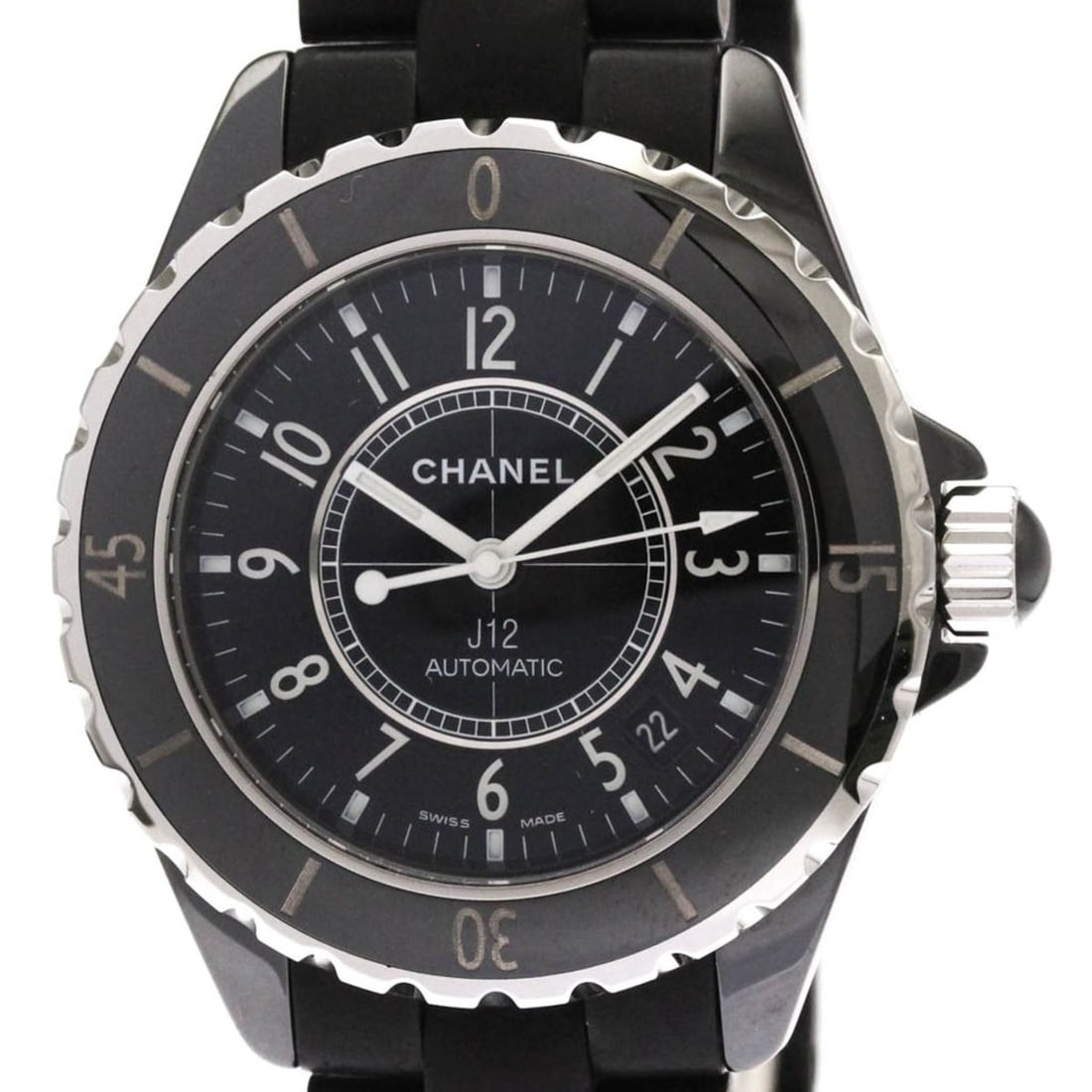 CHANEL J12 Ceramic Rubber Automatic Mens Watch H0684 Polished: --- Catalog ---Category: SizeCase Diameter: 39mm / 1.54''Category: DesignType: WristwatchStyle: SportGender: MenColor (Dial): BlackMaterial (Band): RubberMaterial (Case): CeramicCategory: