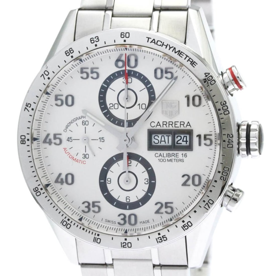 TAG HEUER Carrera Calibre 16 Chronograph Steel Watch CV2A11 Polished (1 of 11)