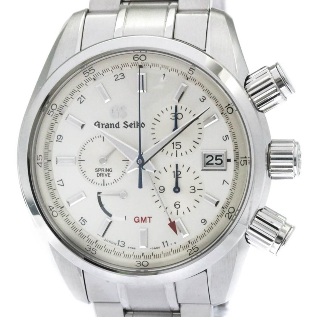 GRAND SEIKO SBGC001 Spring Drive Chronograph Watch 9R86-0AA0 Polished: --- Catalog ---Category: SizeCase Diameter: 43mm / 1.69''Category: DesignType: WristwatchStyle: SportGender: MenColor (Dial): SilverMaterial (Band): Stainless steelMaterial (Case): Stainless steelCate