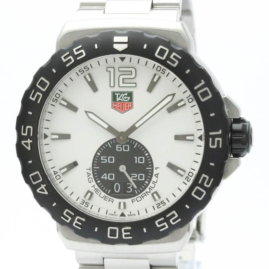 TAG HEUER Formula 1 Grande Date Steel Quartz Watch WAU1111 Polished: --- Catalog ---Category: SizeCase Diameter: 41mm / 1.61''Category: DesignType: WristwatchStyle: SportGender: MenColor (Dial): WhiteMaterial (Band): Stainless steelMaterial (Case): Stainless steelCateg