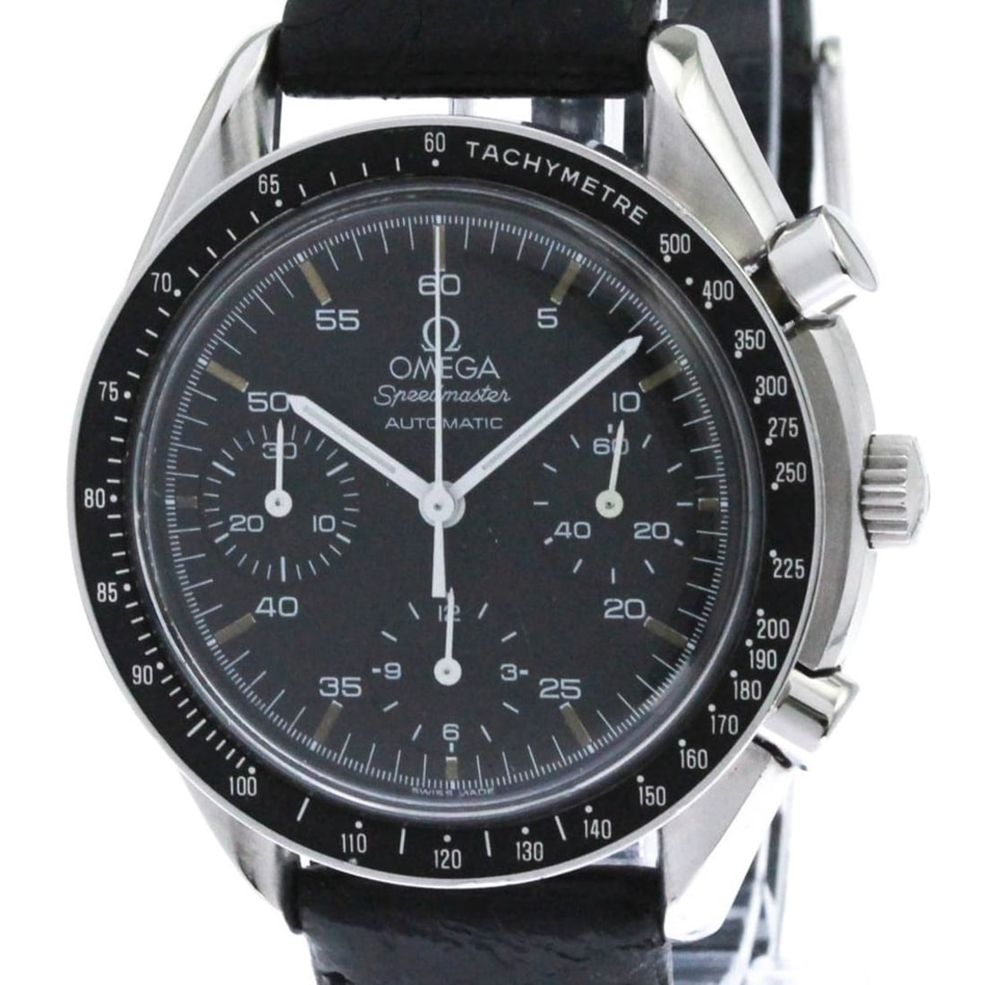 OMEGA Speedmaster Automatic Steel Mens Watch 3510.50 Polished: --- Catalog ---Category: SizeCase Diameter: 39mm / 1.54''Category: DesignType: WristwatchStyle: SportGender: MenColor (Dial): BlackMaterial (Band): LeatherMaterial (Case): Stainless steelCategory: Gen