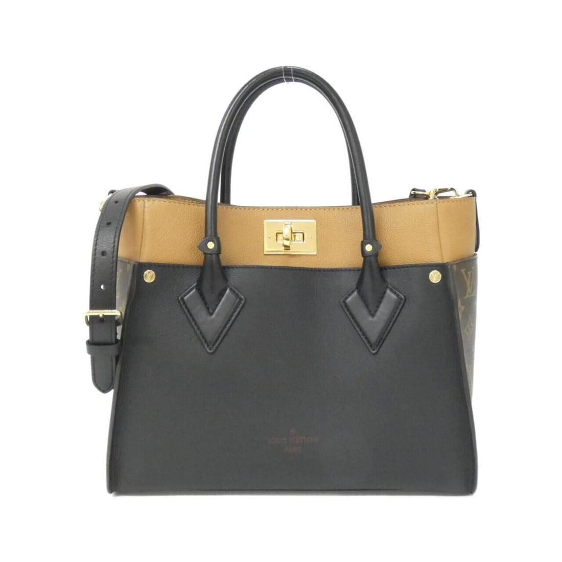 Louis Vuitton Monogram On My Side MM M53823 Handbag: --- Catalog ---Category: SizeSize (HxWxD): 25cm x 30cm x 14cm / 9.84'' x 11.81'' x 5.51''Category: DesignType: HandbagColor: BlackGender: Women,MenMaterial: Coated canvas , Leather Leather/Fur Type: C