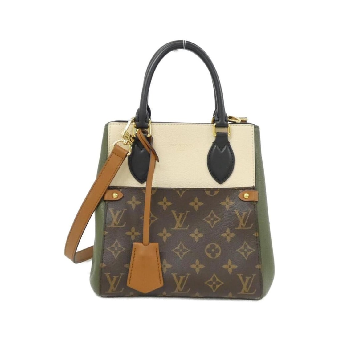 Louis Vuitton Monogram Fold Tote PM M45388 Handbag: --- Catalog ---Category: SizeSize (HxWxD): 22cm x 20cm x 18cm / 8.66'' x 7.87'' x 7.08''Category: DesignType: HandbagColor: Cream, Khaki, Multi-color, NoirGender: WomenMaterial: Coated canvas , Leathe