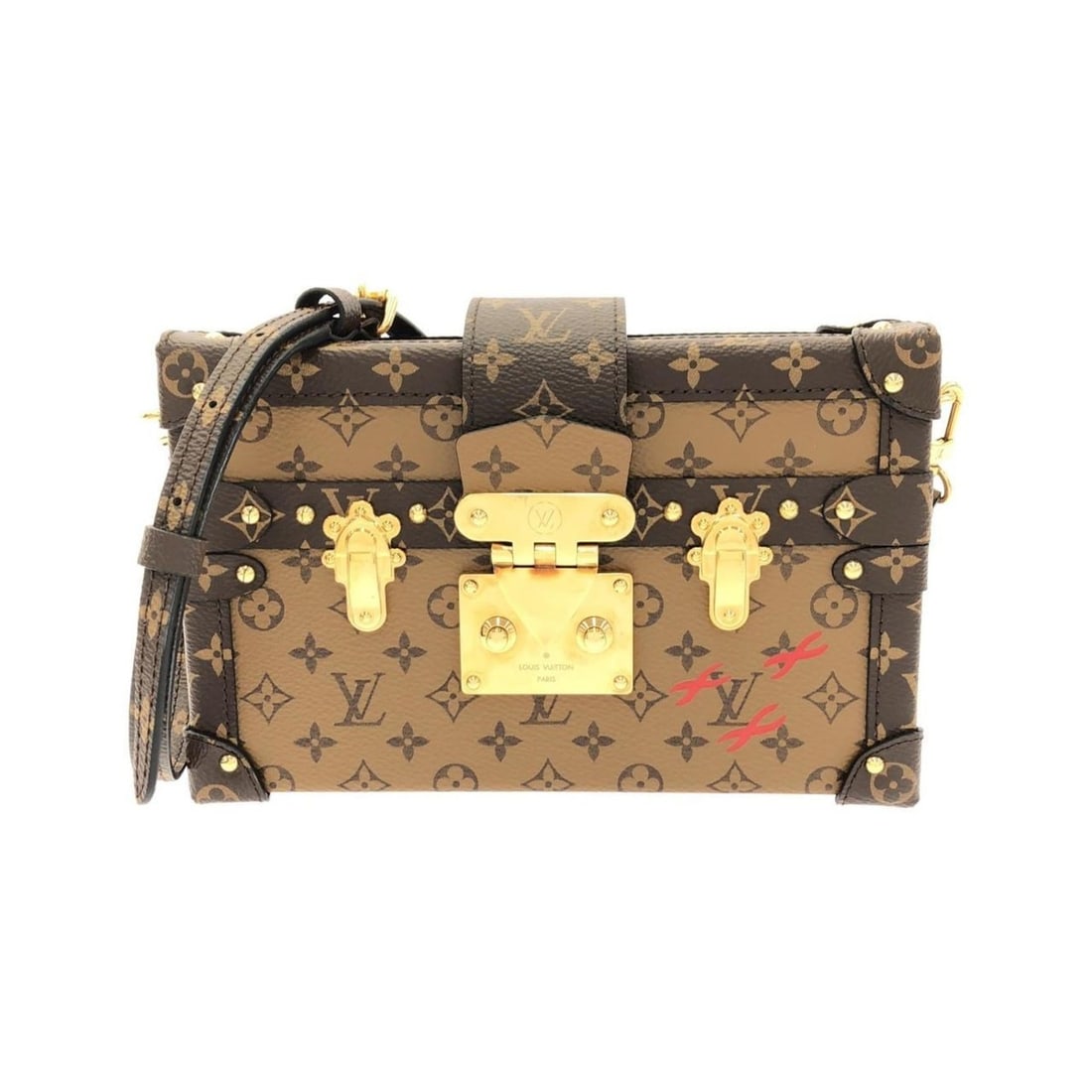 Louis Vuitton Monogram Reverse Petite Malle M45960 Shoulder Bag: --- Catalog ---Category: SizeSize (HxWxD): 12.5cm x 20cm x 5.5cm / 4.92'' x 7.87'' x 2.16''Category: DesignType: Shoulder bagColor: BrownGender: Women,MenMaterial: Coated canvas Category: GeneralMPN: