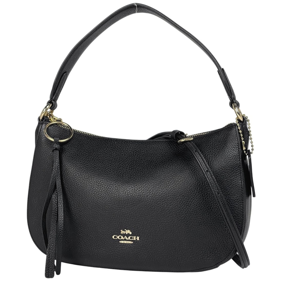 Coach logo handbag, 2-way shoulder bag, leather, black, 52546, women's: --- Catalog ---Category: SizeSize (HxWxD): 17cm x 27cm x 7cm / 6.69'' x 10.62'' x 2.75''Category: DesignType: Handbag, Shoulder bagColor: BlackGender: WomenMaterial: Leather Category: GeneralBrand: Co