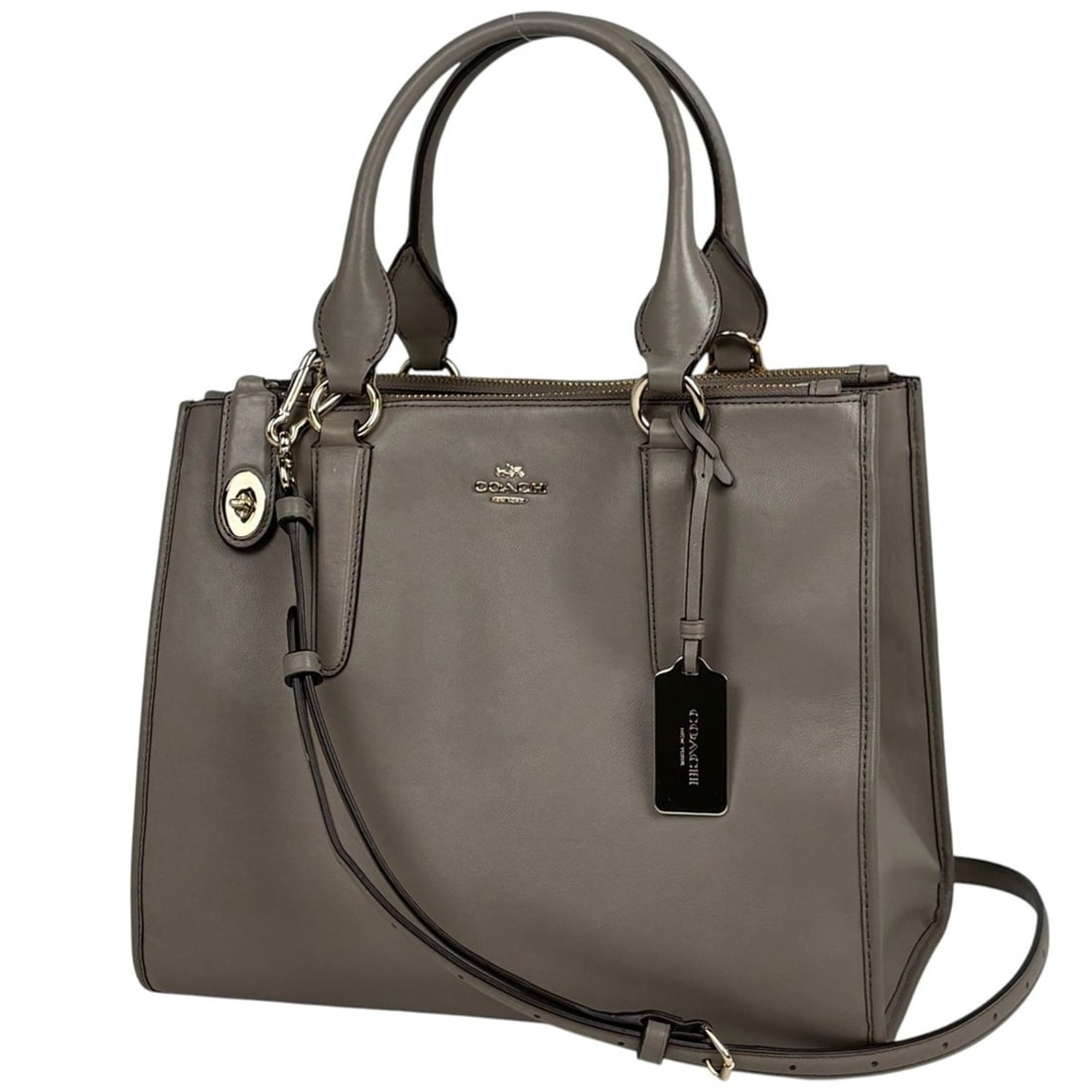 Coach Crosby Handbag Logo 2-Way Shoulder Bag Leather Greige 33545 Women's: --- Catalog ---Category: SizeSize (HxWxD): 24cm x 29cm x 16cm / 9.44'' x 11.41'' x 6.29''Category: DesignType: Handbag, Shoulder bagColor: GrayishGender: WomenMaterial: Leather Category: GeneralBrand: