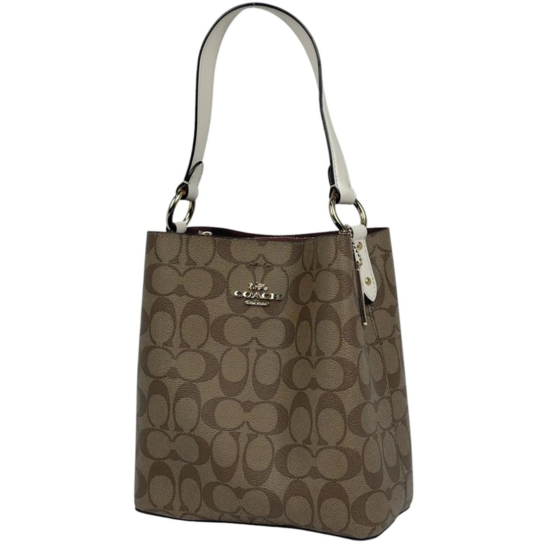 Coach Signature Handbag, Coated Canvas, Beige, White, 2312, Women's: --- Catalog ---Category: SizeSize (HxWxD): 21.5cm x 20cm x 10cm / 8.46'' x 7.87'' x 3.93''Category: DesignType: HandbagColor: Beige, WhiteGender: WomenMaterial: Coated canvas , Leather Category: Gener