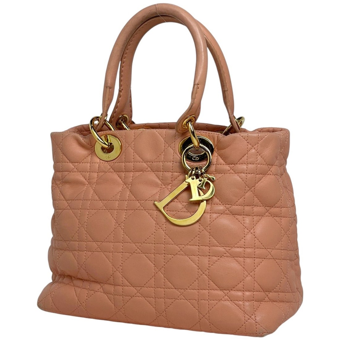 Christian Dior Cannage handbag, leather, pink, for women.: --- Catalog ---Category: SizeSize (HxWxD): 20cm x 23.5cm x 13cm / 7.87'' x 9.25'' x 5.11''Category: DesignType: HandbagColor: PinkGender: WomenMaterial: Leather Category: GeneralBrand: Christian Dior-