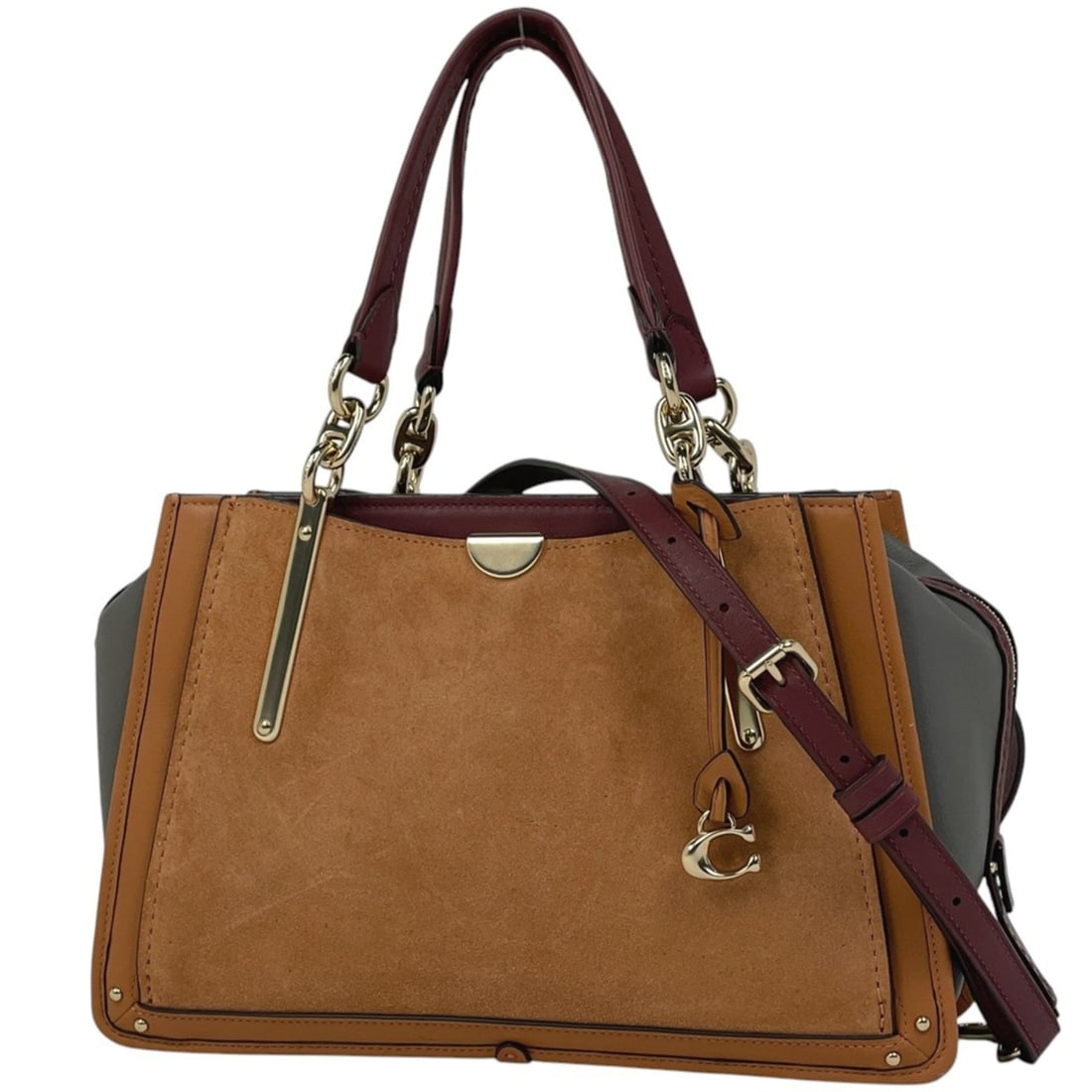 Coach Dreamer Handbag, 2-Way Shoulder Bag, Suede, Orange Multicolor, 31634, Women's: --- Catalog ---Category: SizeSize (HxWxD): 19cm x 29cm x 10cm / 7.48'' x 11.41'' x 3.93''Category: DesignType: Handbag, Shoulder bagColor: Multi-color, OrangeGender: WomenMaterial: Suede , Leather Cat