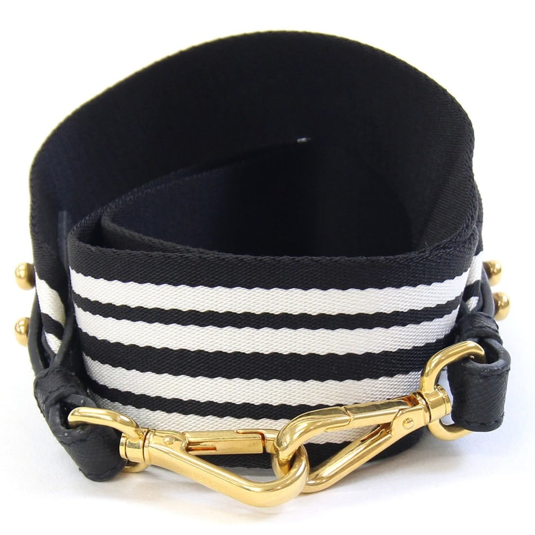 Prada Canapa Shoulder Strap, Black and White Canvas Replacement Striped Bag, Women's, PRADA: --- Catalog ---Category: SizeSize (HxWxD): 112cm x 4.5cm / 44.09'' x 1.77''Category: DesignType: StrapColor: Black, Navy, WhiteGender: WomenMaterial: Leather, MetalCategory: GeneralBrand: Prada--- Ite