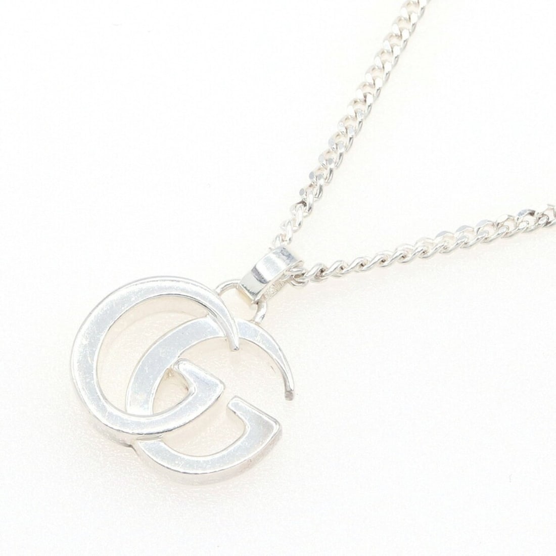 Gucci Double G Necklace 814914 SV Sterling Silver 925 Kihei Chain Pendant Choker for Men and Women (1 of 10)