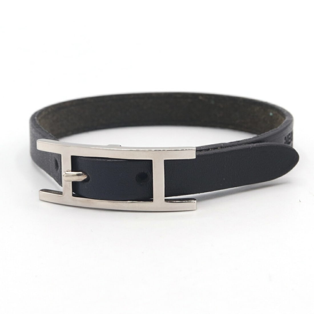 Hermès Api III Bracelet, Black Leather, G Stamp, Manufactured in 2003, Bangle, Women's/Men's, (1 of 9)