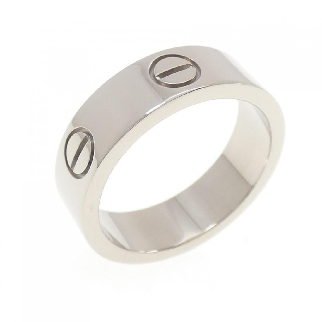 Cartier Love Ring: --- Catalog ---Category: SizeUS Size: 6.5Brand Size: 52Category: DesignType: Band ringColor: White goldGender: WomenMaterial: White gold (18K)Category: GeneralMPN: B4084700Brand: Cartier--- Item List