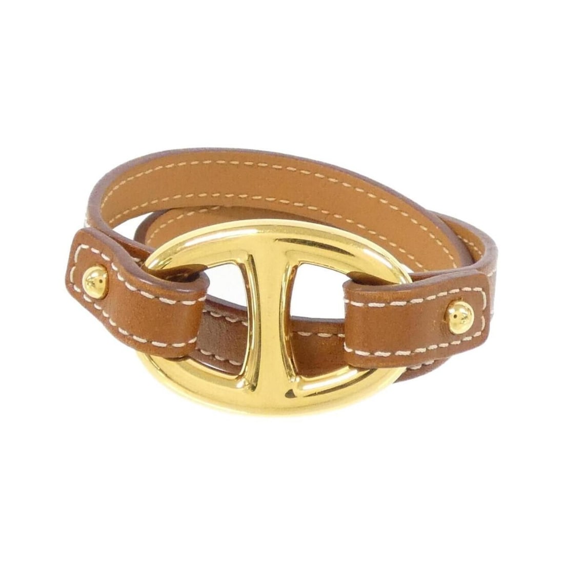 Hermes Hermès Granville Double Tour 066082CC Bracelet: --- Catalog ---Category: SizeLength: 17cm / 6.69''Category: DesignType: Charm braceletColor: Brown, Fauve, GoldGender: Women,MenMaterial: Tadelakt leatherCategory: GeneralMPN: 066082CCBrand: