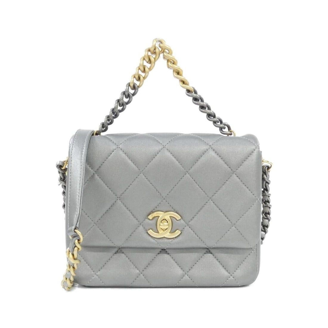 Chanel AS2734 Shoulder Bag: --- Catalog ---Category: SizeSize (HxWxD): 15cm x 19cm x 6cm / 5.9'' x 7.48'' x 2.36''Category: DesignType: Shoulder bagColor: Metallic silver, SilverGender: WomenMaterial: Leather Leather/Fur Type: